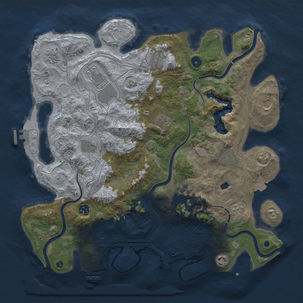 Rust Map: Procedural Map, Size: 4250, Seed: 65493978, 17 Monuments