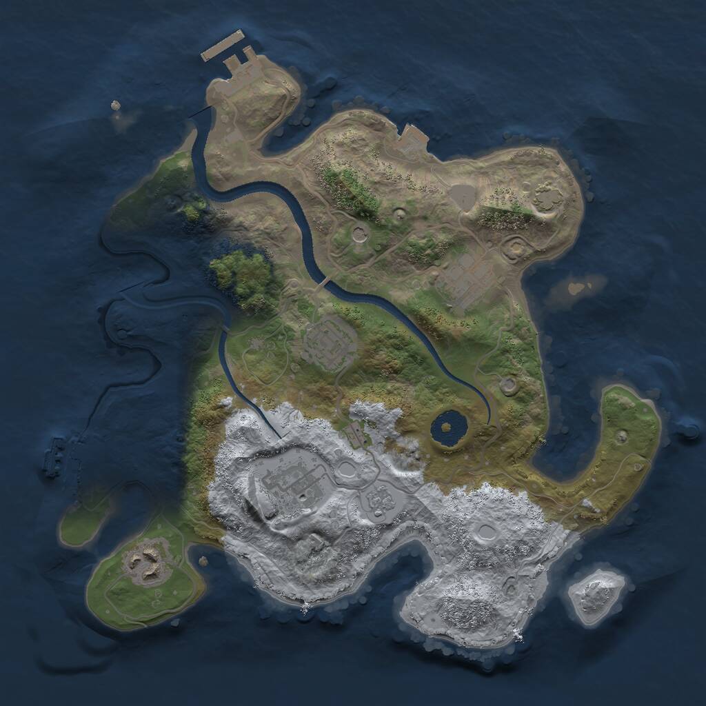 Rust Map: Procedural Map, Size: 3000, Seed: 64158464, 10 Monuments