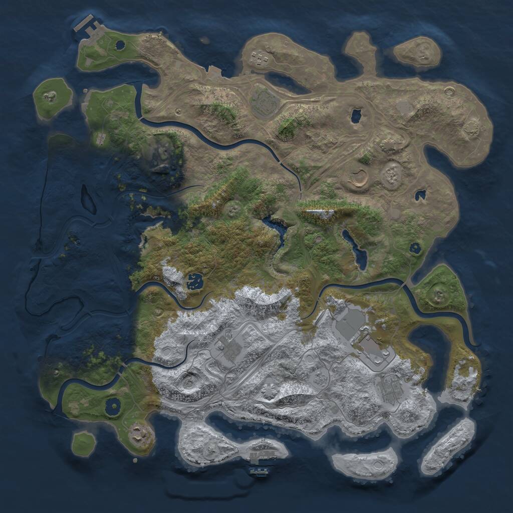 Rust Map: Procedural Map, Size: 4500, Seed: 5987, 15 Monuments