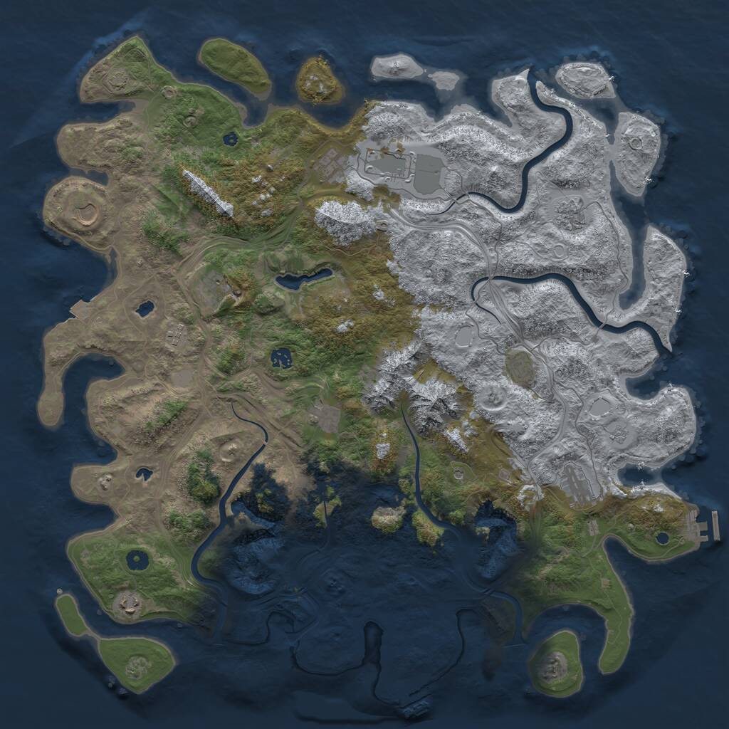 Rust Map: Procedural Map, Size: 5000, Seed: 453594432, 17 Monuments