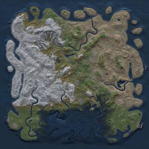 Thumbnail Rust Map: Procedural Map, Size: 6000, Seed: 32926584, 17 Monuments