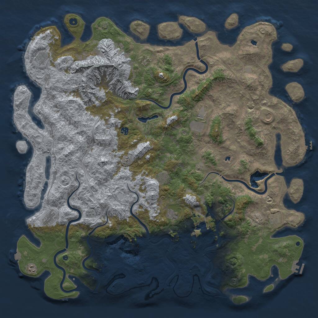Rust Map: Procedural Map, Size: 6000, Seed: 32926584, 17 Monuments