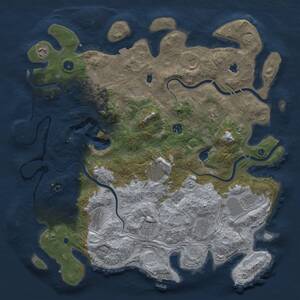 Thumbnail Rust Map: Procedural Map, Size: 4500, Seed: 436210780, 17 Monuments