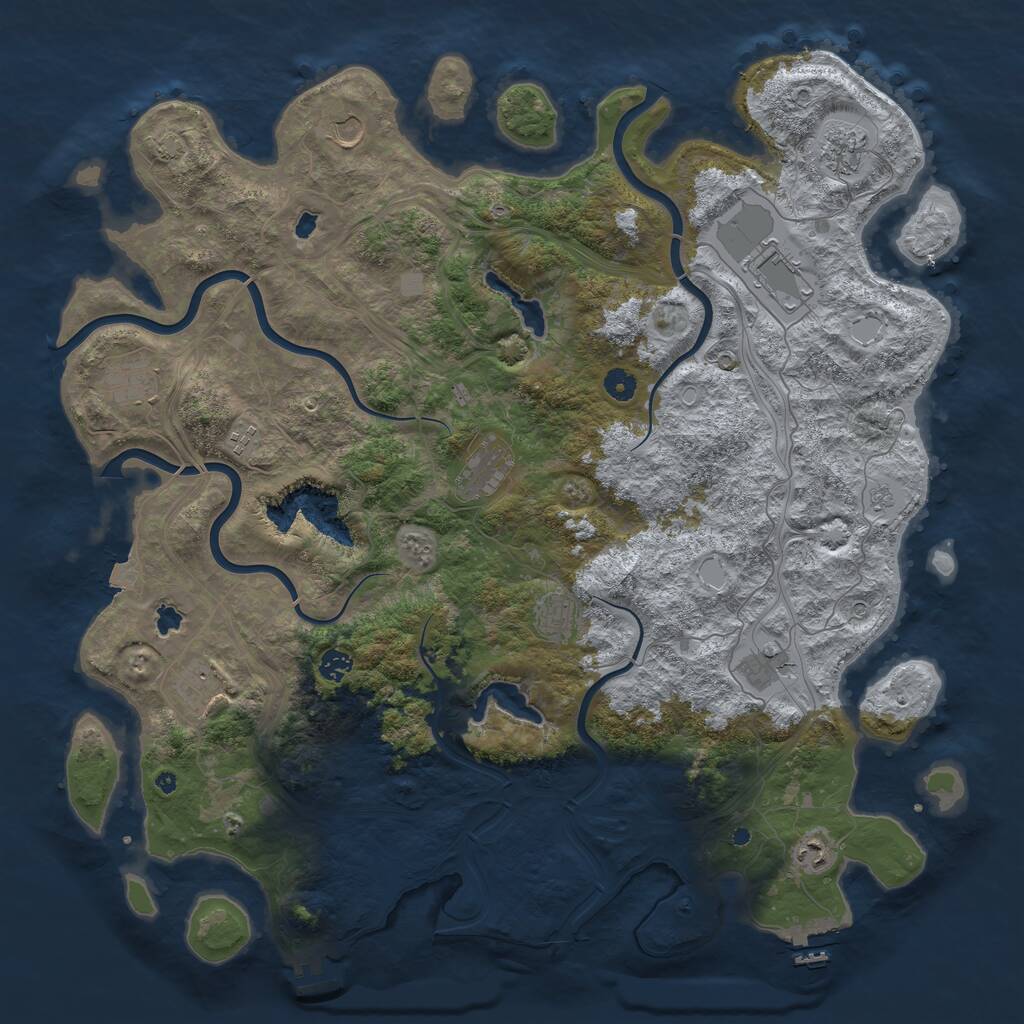 Rust Map: Procedural Map, Size: 4800, Seed: 1194814068, 17 Monuments