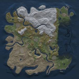 Thumbnail Rust Map: Procedural Map, Size: 4250, Seed: 2017691176, 17 Monuments
