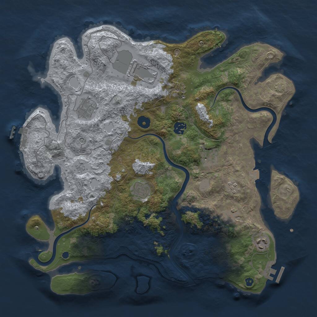 Rust Map: Procedural Map, Size: 3750, Seed: 1369262692, 15 Monuments
