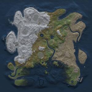 Thumbnail Rust Map: Procedural Map, Size: 3750, Seed: 1369262692, 15 Monuments