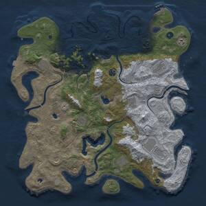 Thumbnail Rust Map: Procedural Map, Size: 4500, Seed: 517347, 16 Monuments