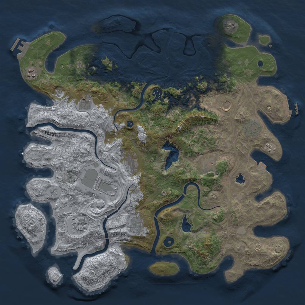 Rust Map: Procedural Map, Size: 4433, Seed: 802133155, 17 Monuments