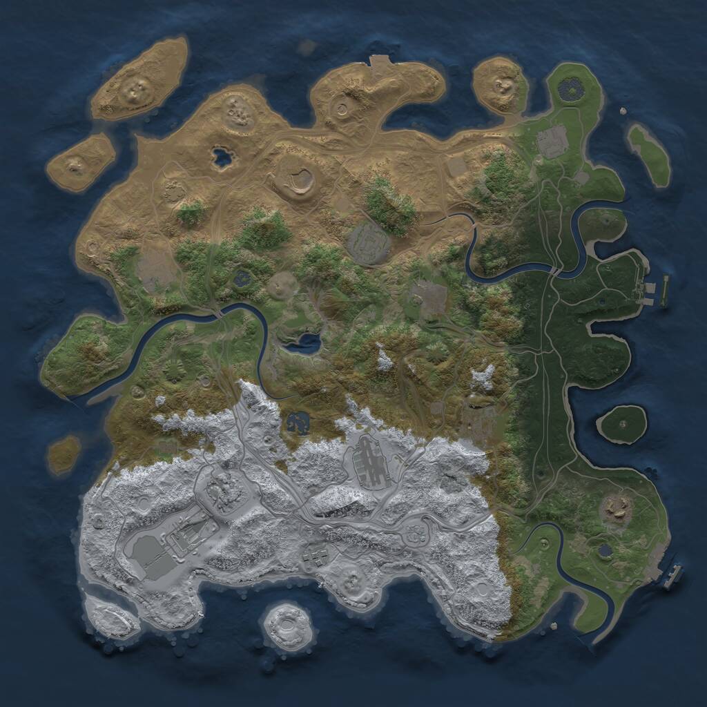 Rust Map: Procedural Map, Size: 4250, Seed: 1256914203, 19 Monuments