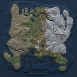 Thumbnail Rust Map: Procedural Map, Size: 3750, Seed: 398128, 16 Monuments