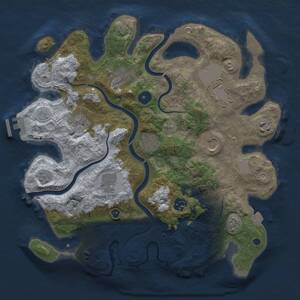 Thumbnail Rust Map: Procedural Map, Size: 3500, Seed: 201668968, 14 Monuments