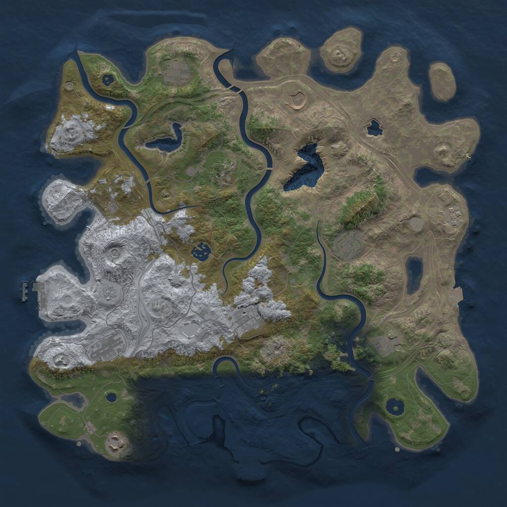 Rust Map: Procedural Map, Size: 4250, Seed: 423590249, 16 Monuments
