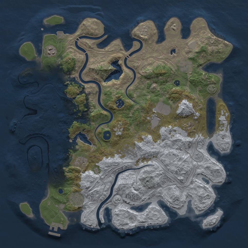 Rust Map: Procedural Map, Size: 4250, Seed: 1253455328, 15 Monuments