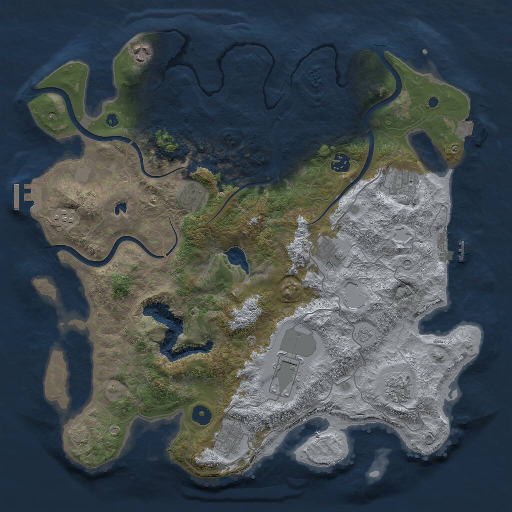 Rust Map: Procedural Map, Size: 4001, Seed: 1660830928, 15 Monuments