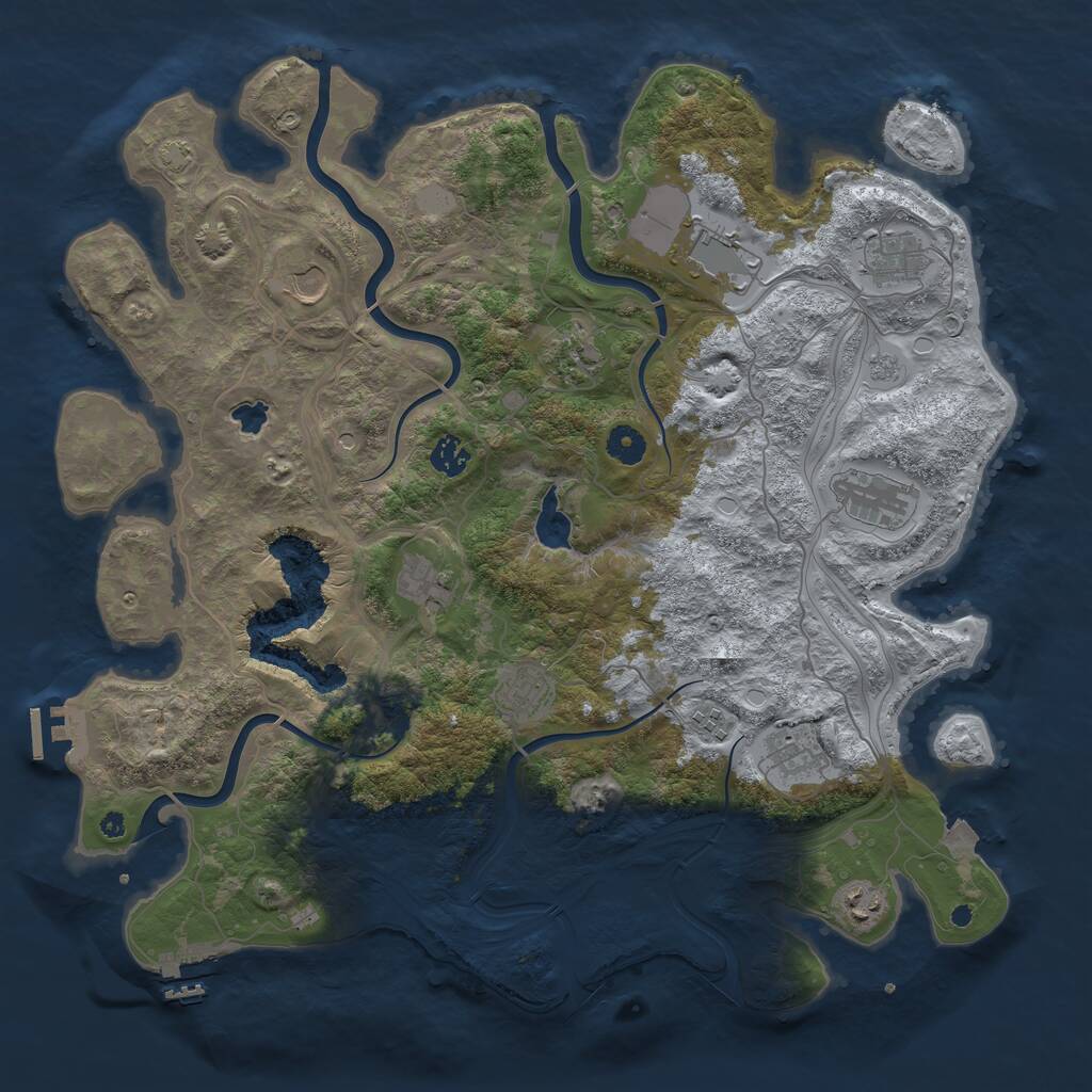 Rust Map: Procedural Map, Size: 4250, Seed: 28096, 17 Monuments