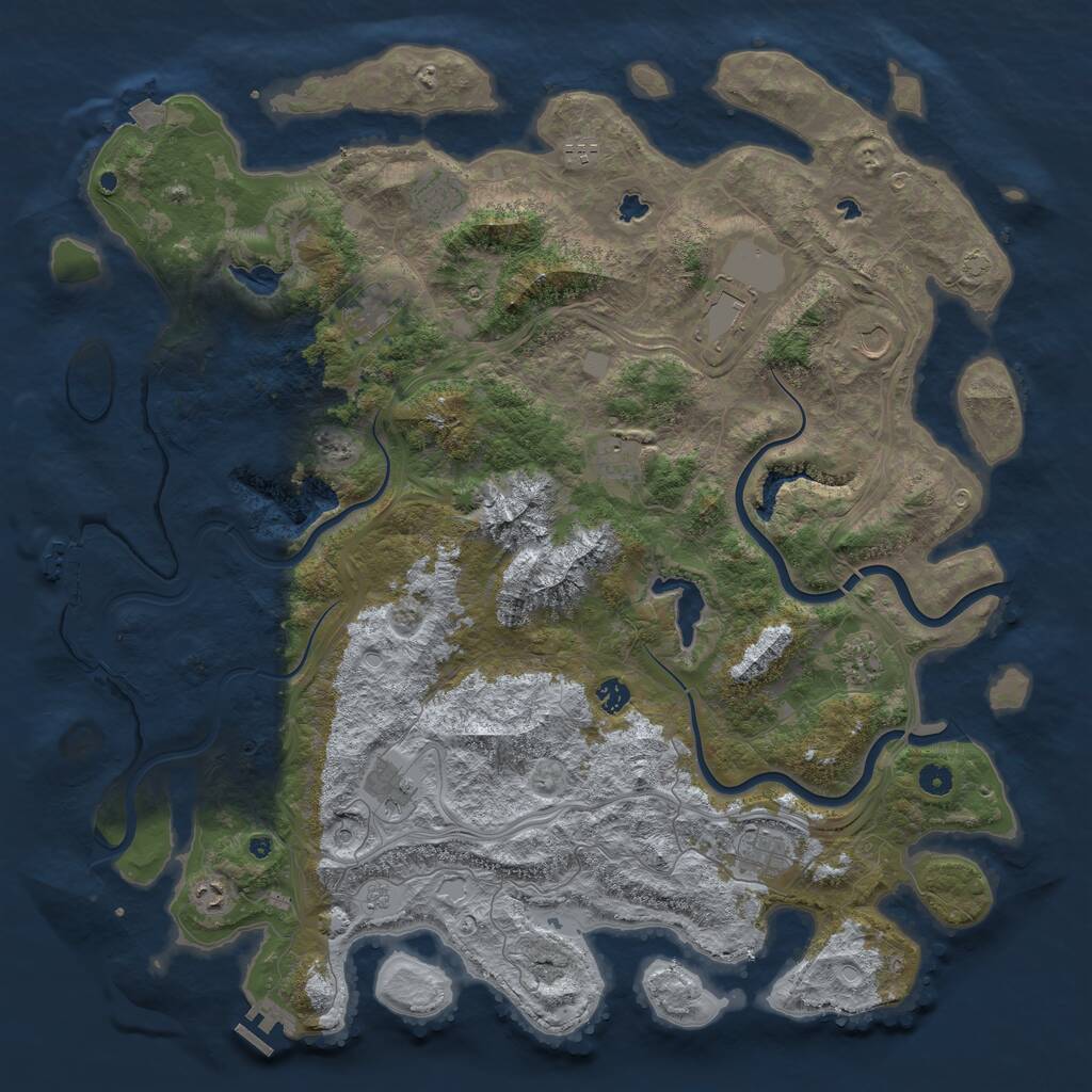 Rust Map: Procedural Map, Size: 5000, Seed: 22616, 17 Monuments