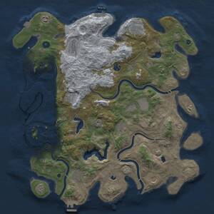 Thumbnail Rust Map: Procedural Map, Size: 4500, Seed: 1439149314, 16 Monuments