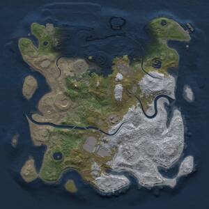 Thumbnail Rust Map: Procedural Map, Size: 3500, Seed: 116240366, 13 Monuments