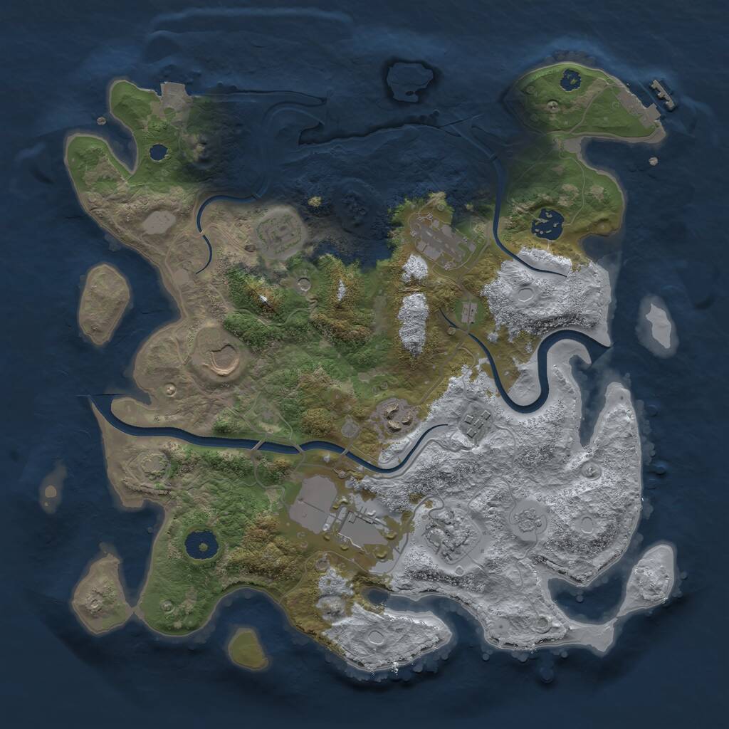 Rust Map: Procedural Map, Size: 3500, Seed: 116240366, 13 Monuments