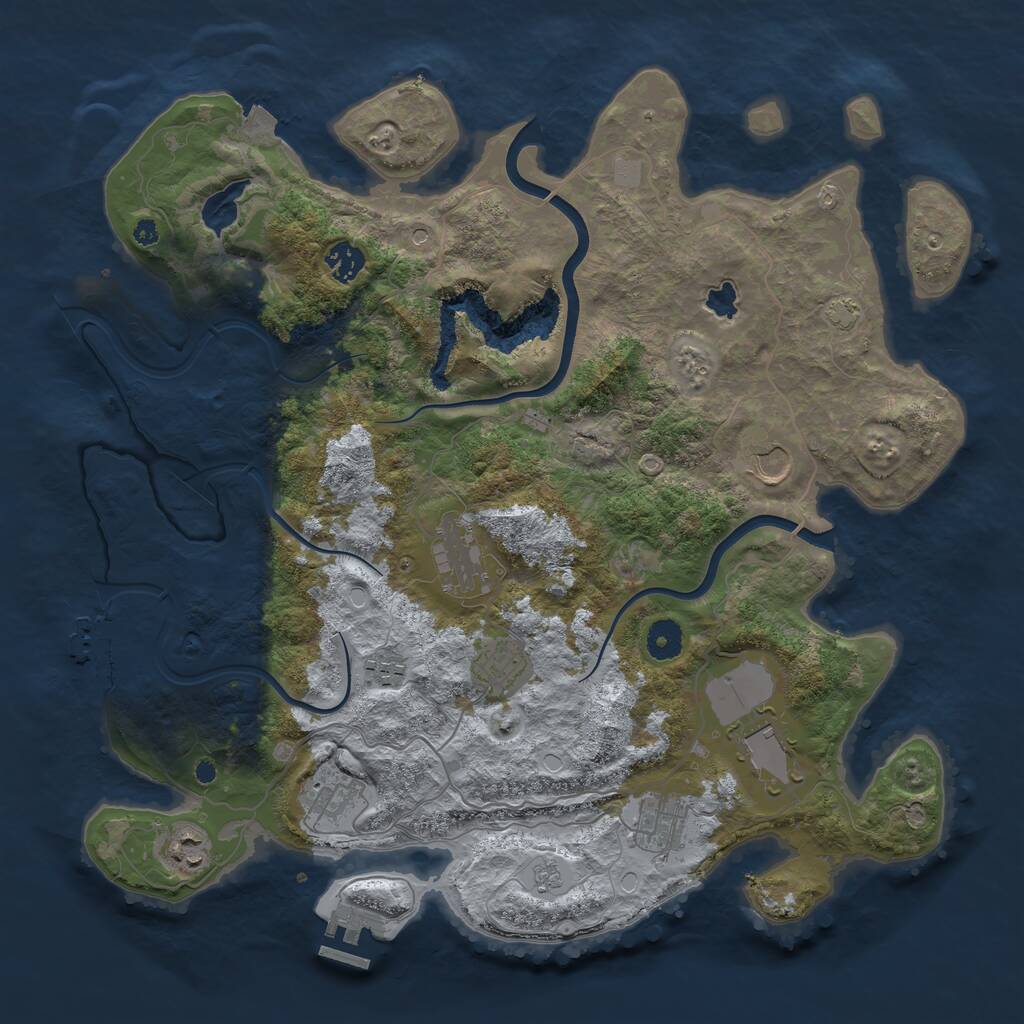 Rust Map: Procedural Map, Size: 4000, Seed: 5814, 15 Monuments
