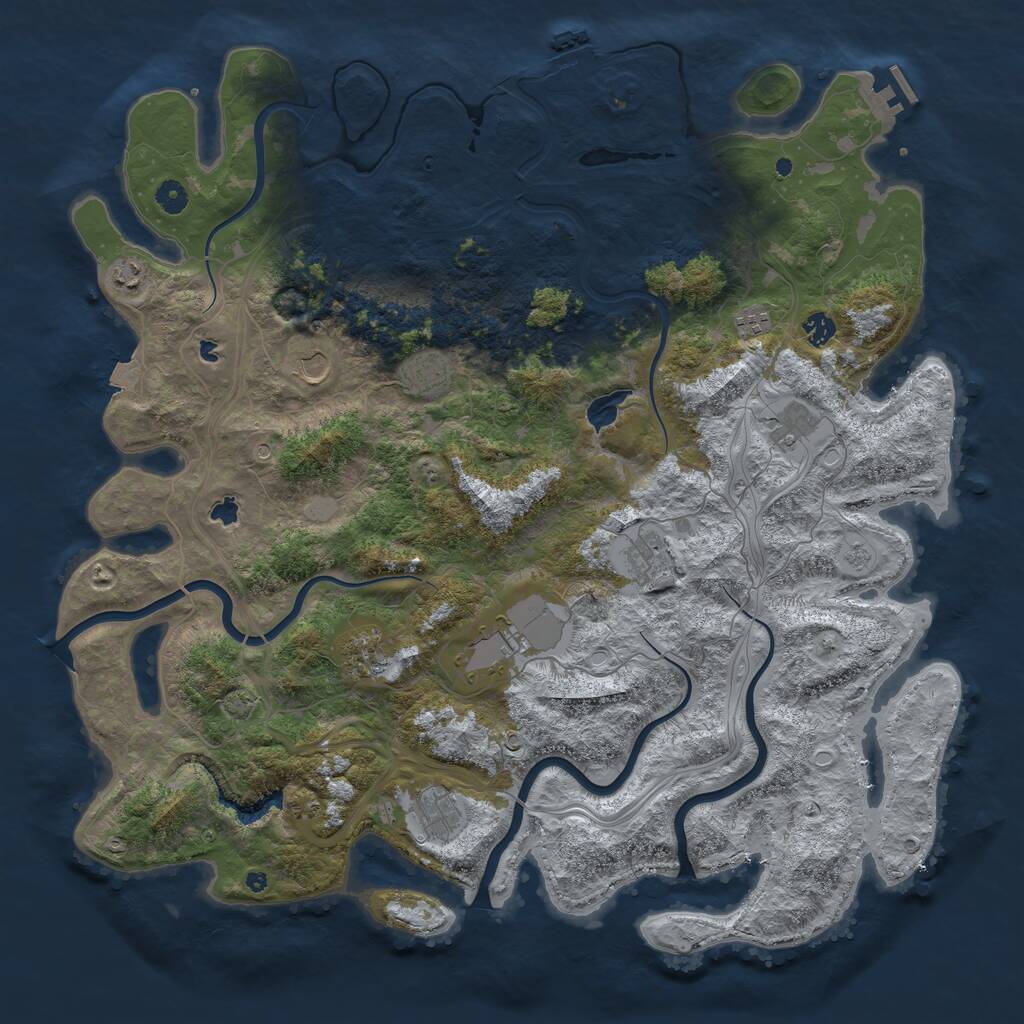 Rust Map: Procedural Map, Size: 4800, Seed: 19820527, 16 Monuments