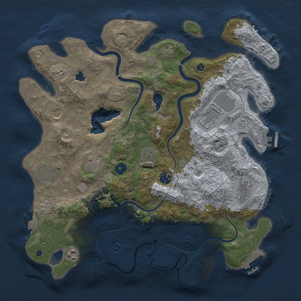 Rust Map: Procedural Map, Size: 4000, Seed: 283956255, 15 Monuments