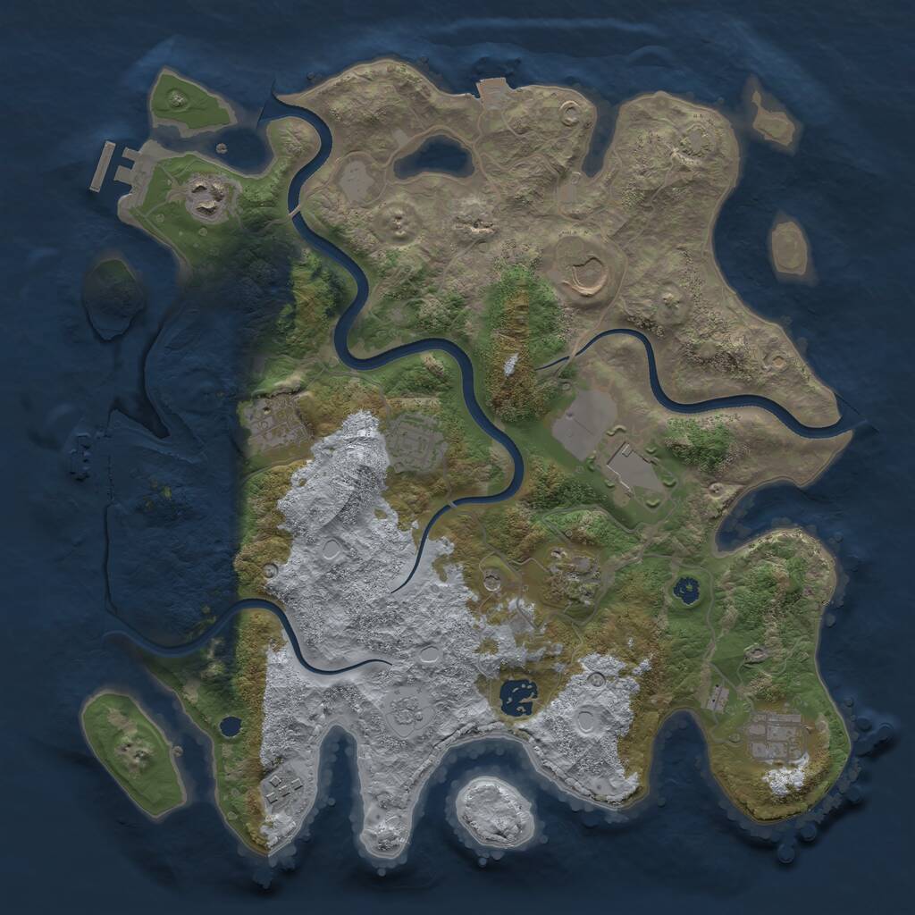 Rust Map: Procedural Map, Size: 3570, Seed: 1602163833, 15 Monuments