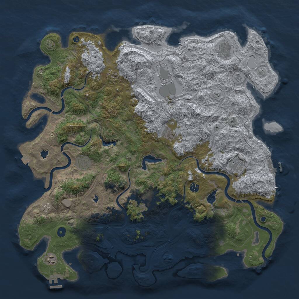 Rust Map: Procedural Map, Size: 4800, Seed: 202417621, 16 Monuments