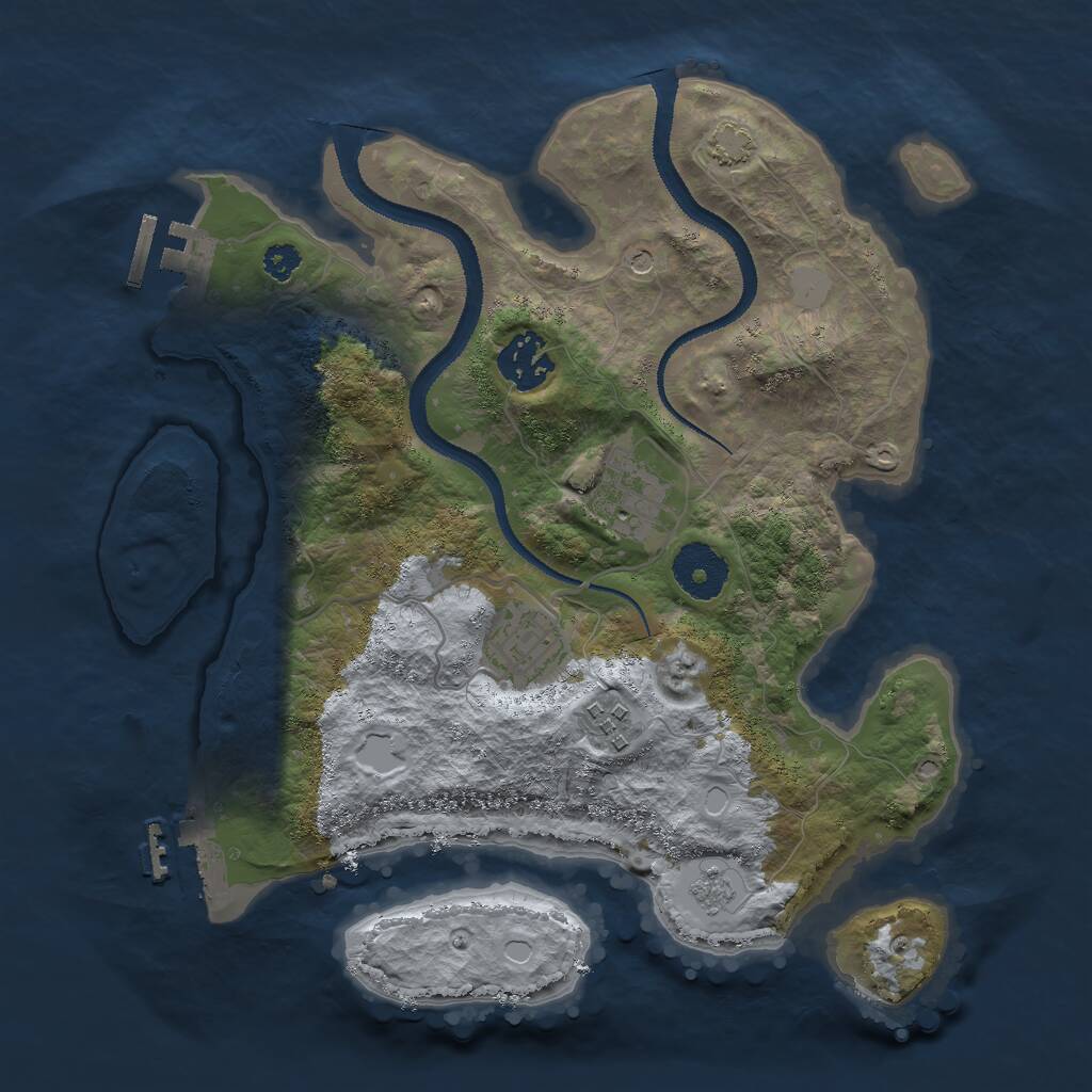 Rust Map: Procedural Map, Size: 3000, Seed: 980238253, 10 Monuments