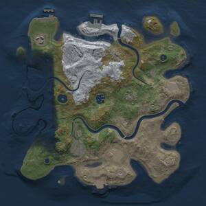 Thumbnail Rust Map: Procedural Map, Size: 3250, Seed: 1650430129, 12 Monuments