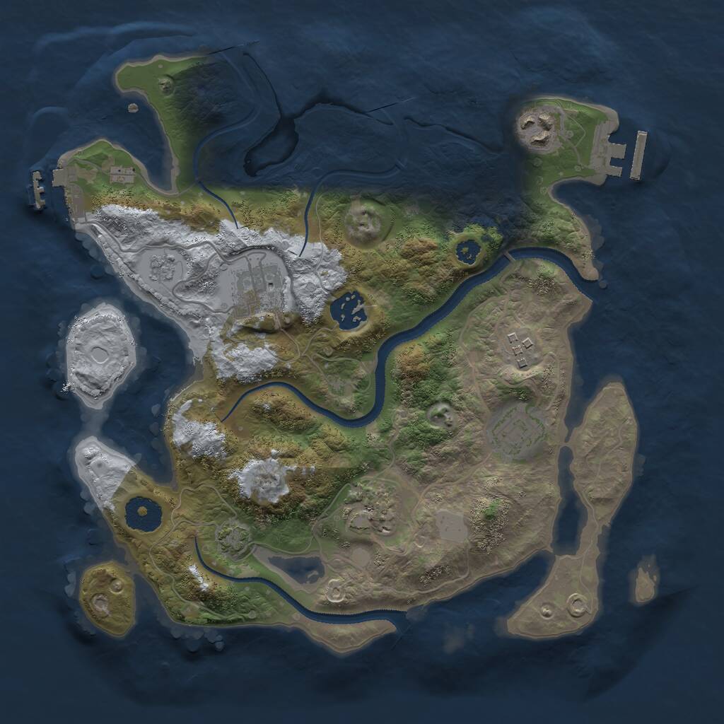 Rust Map: Procedural Map, Size: 3000, Seed: 5615616, 11 Monuments