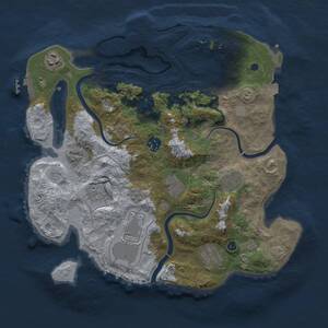 Thumbnail Rust Map: Procedural Map, Size: 3500, Seed: 962505763, 14 Monuments