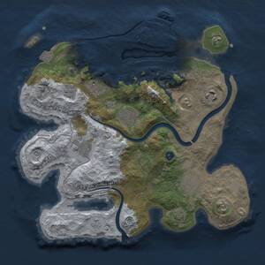 Thumbnail Rust Map: Procedural Map, Size: 3000, Seed: 1139809303, 11 Monuments