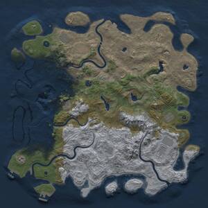 Thumbnail Rust Map: Procedural Map, Size: 5000, Seed: 1692689178, 17 Monuments
