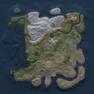 Thumbnail Rust Map: Procedural Map, Size: 3500, Seed: 1421946351, 14 Monuments