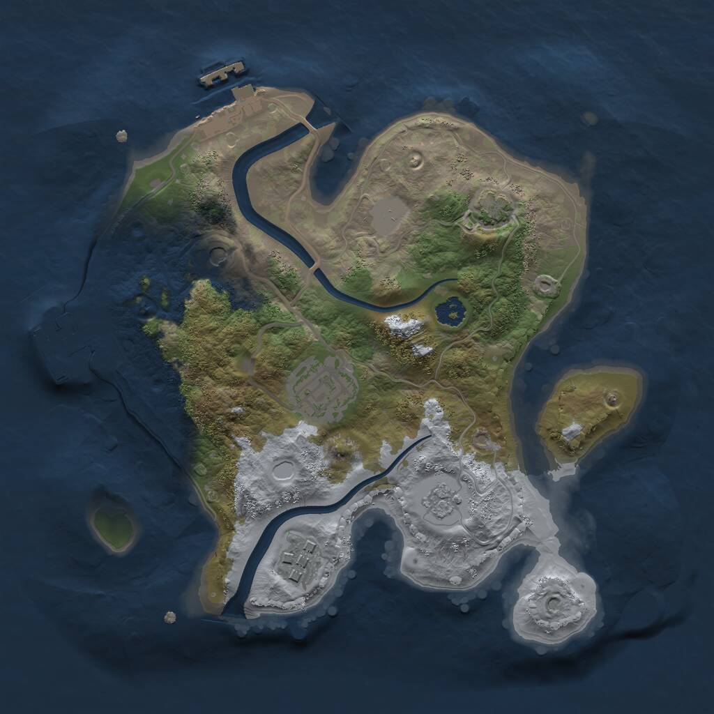 Rust Map: Procedural Map, Size: 2450, Seed: 50000, 8 Monuments