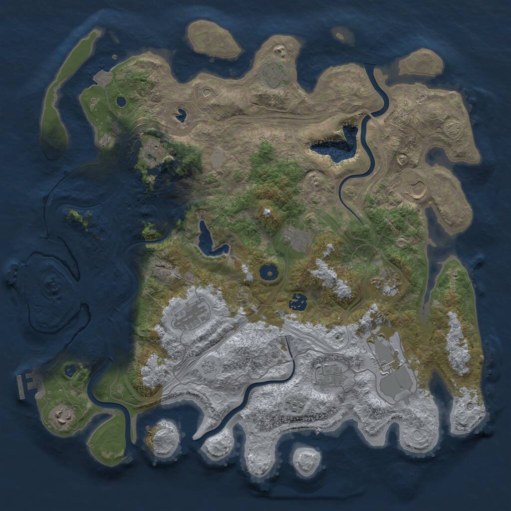 Rust Map: Procedural Map, Size: 4250, Seed: 972823917, 17 Monuments