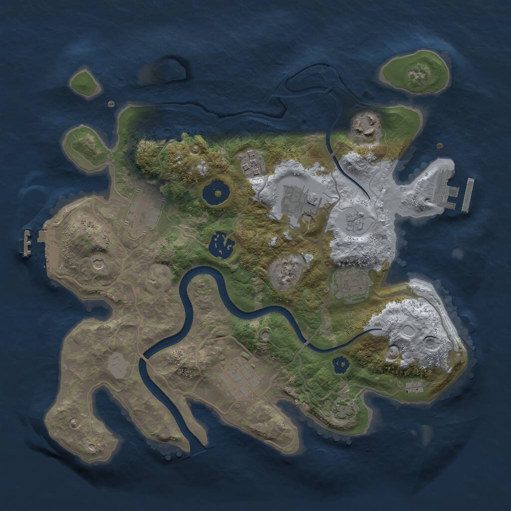 Rust Map: Procedural Map, Size: 3000, Seed: 814555571, 13 Monuments