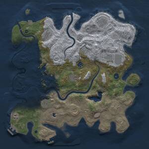 Thumbnail Rust Map: Procedural Map, Size: 4000, Seed: 1104896964, 17 Monuments