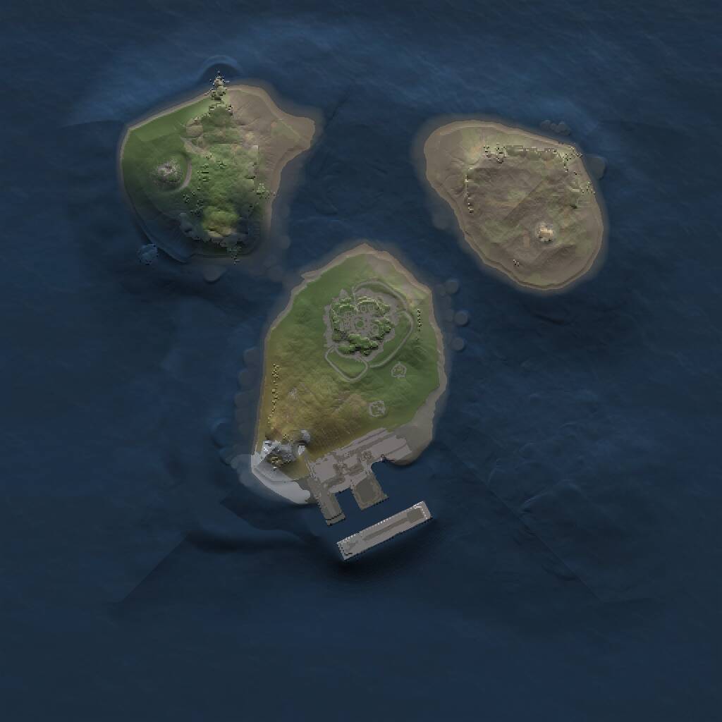 Rust Map: Procedural Map, Size: 1500, Seed: 76888, 3 Monuments