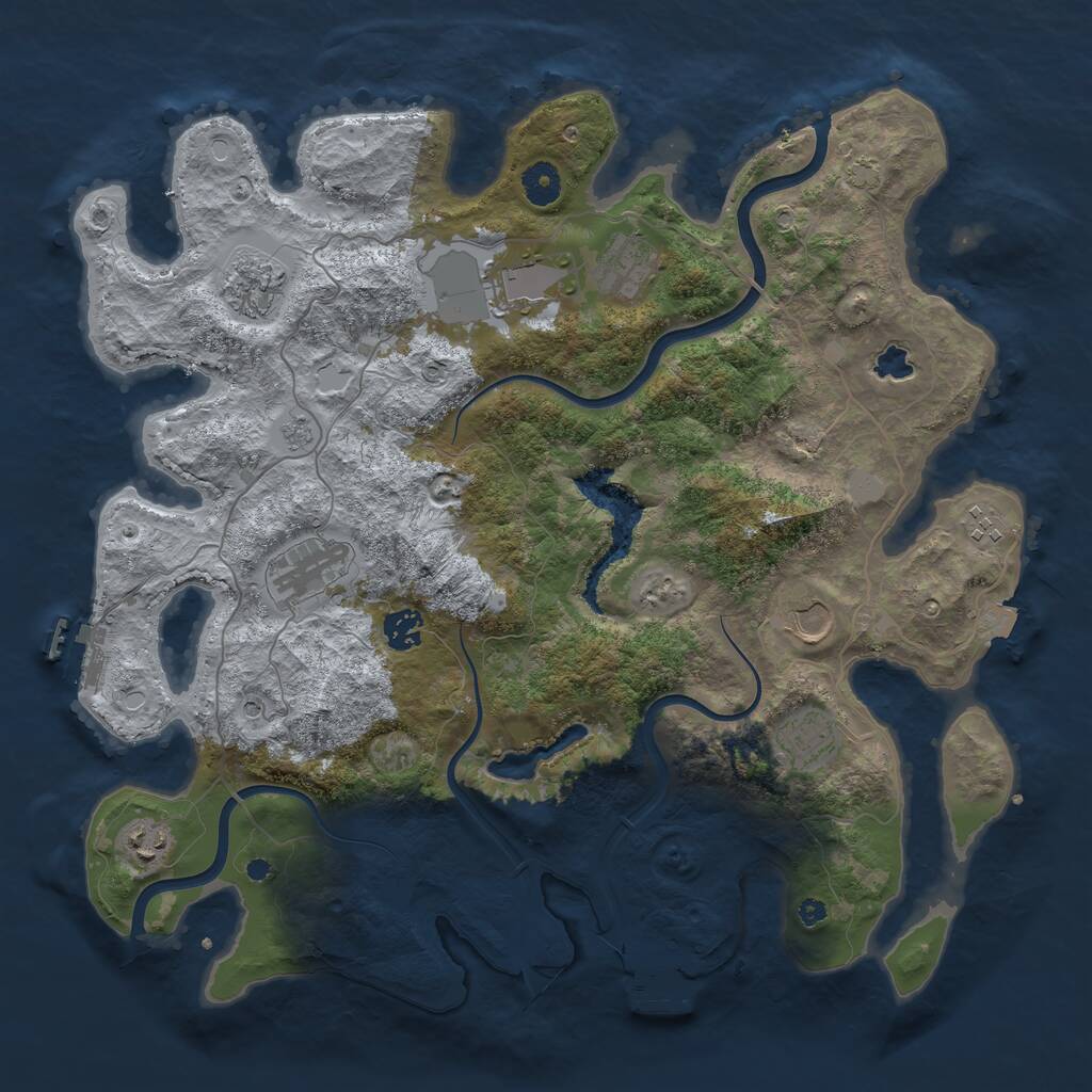Rust Map: Procedural Map, Size: 4000, Seed: 932309960, 15 Monuments