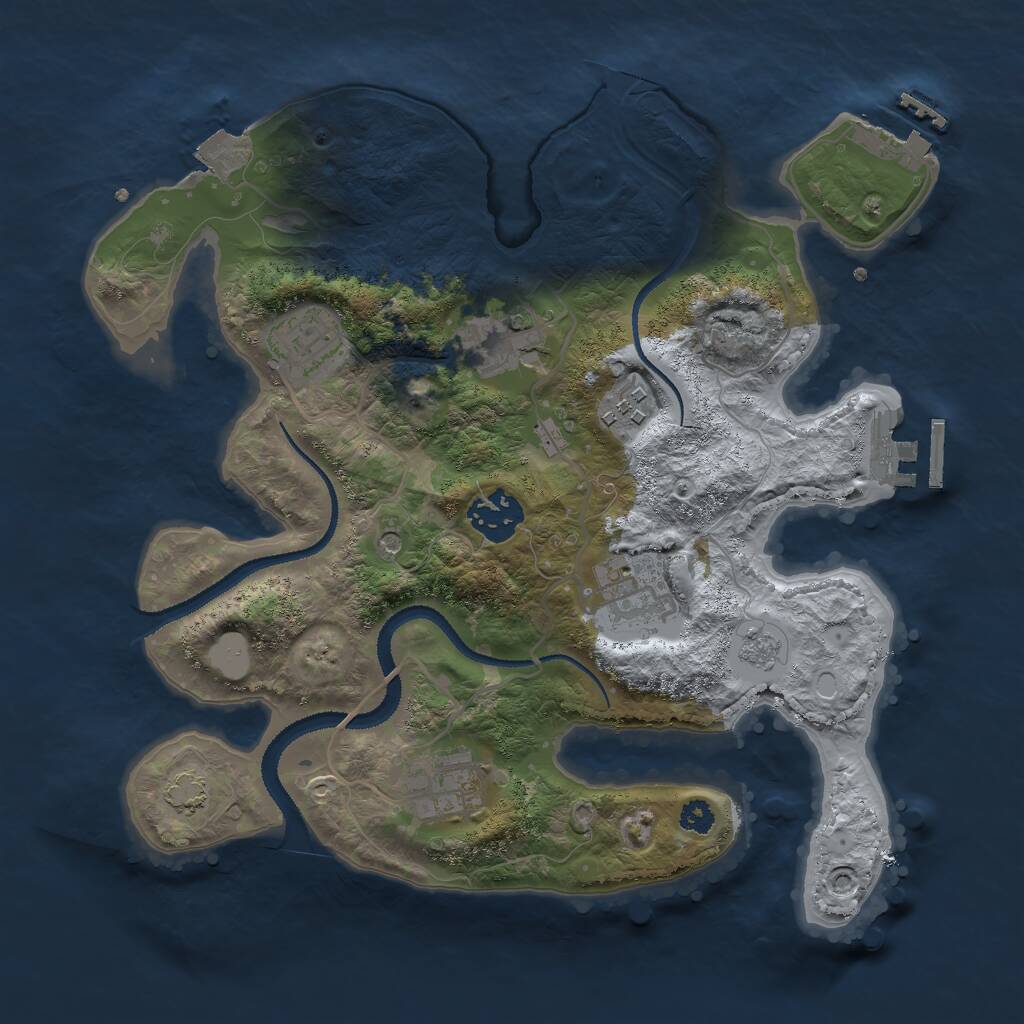 Rust Map: Procedural Map, Size: 3000, Seed: 174414954, 12 Monuments