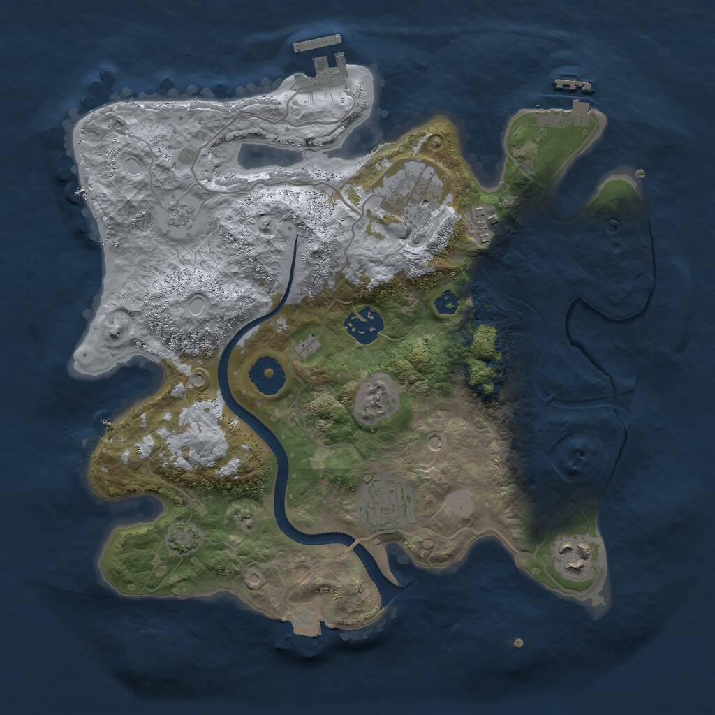 Rust Map: Procedural Map, Size: 3000, Seed: 27806, 11 Monuments