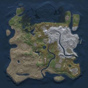 Thumbnail Rust Map: Procedural Map, Size: 4000, Seed: 878141520, 15 Monuments