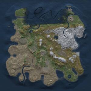Thumbnail Rust Map: Procedural Map, Size: 3500, Seed: 853967794, 14 Monuments