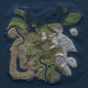 Thumbnail Rust Map: Procedural Map, Size: 3000, Seed: 4486, 10 Monuments