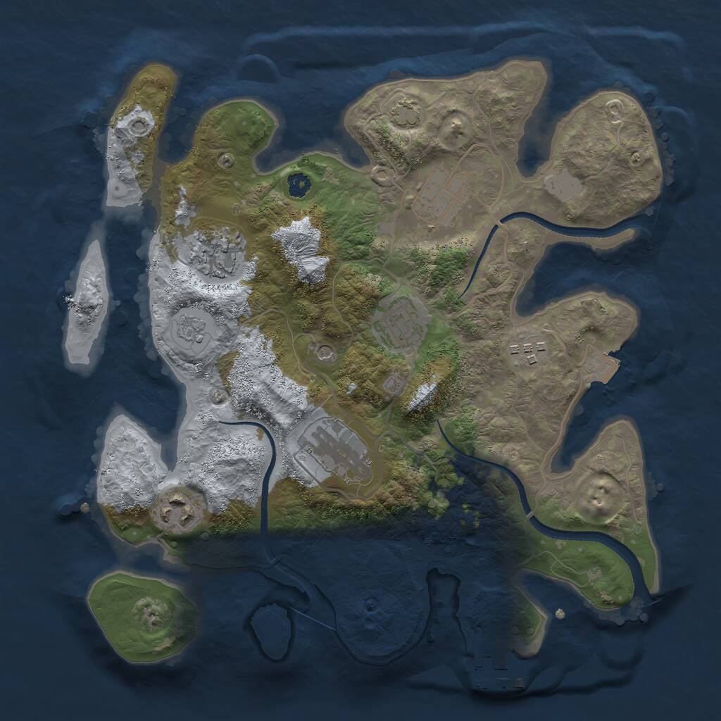 Rust Map: Procedural Map, Size: 3000, Seed: 983699781, 11 Monuments