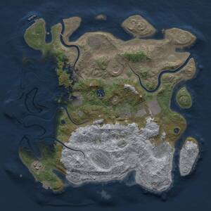 Thumbnail Rust Map: Procedural Map, Size: 3800, Seed: 30718, 16 Monuments