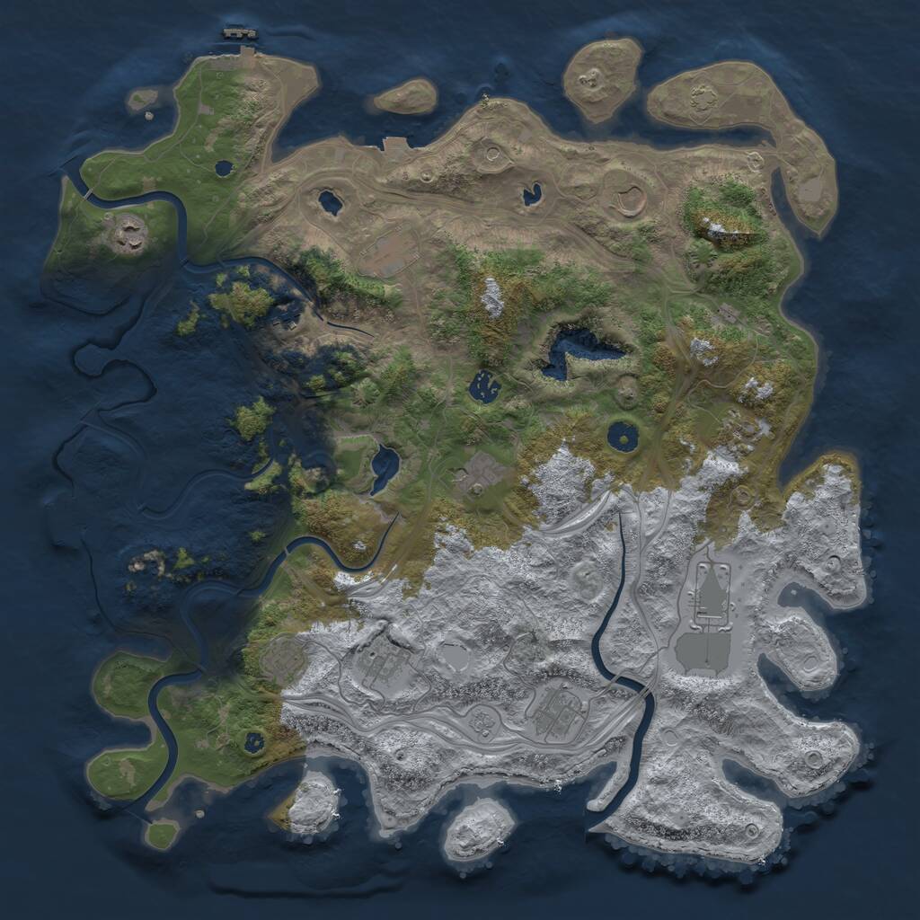 Rust Map: Procedural Map, Size: 4500, Seed: 1658520264, 17 Monuments